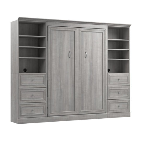 Full Murphy Bed and 2 Closet Organizers with Drawers (109W)