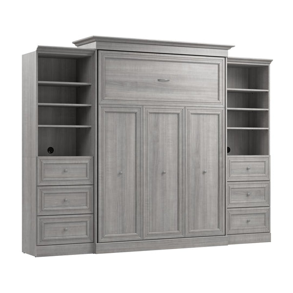 Queen Murphy Bed and 2 Closet Organizers with Drawers (115W)
