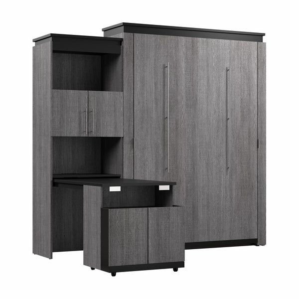 Queen Murphy Bed with Storage Cabinet and Fold-Out Desk (97W)