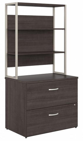2 Drawer Lateral File Cabinet with Shelves
