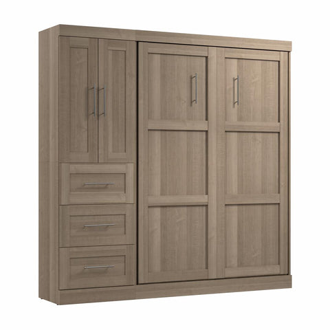 Full Murphy Bed with Closet Organizer with Drawers (84W)