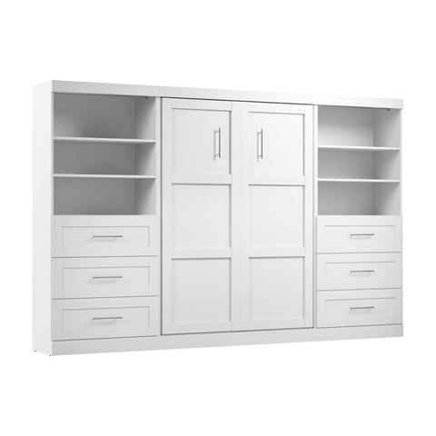 Full Murphy Bed and 2 Shelving Units with Drawers (131W)