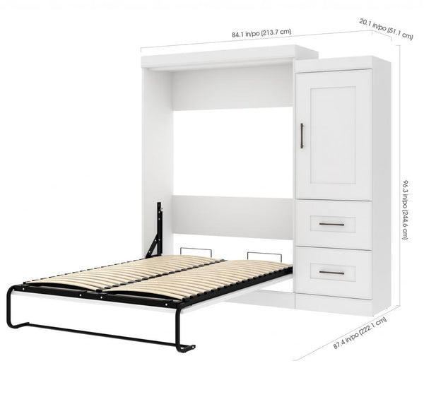 Full Murphy Bed and Wardrobe with Drawers (85W)
