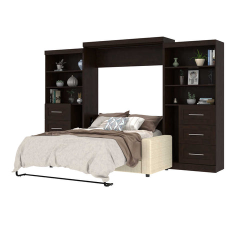 Queen Murphy Bed, 1 Sofa and 2 Storage Units with Drawers