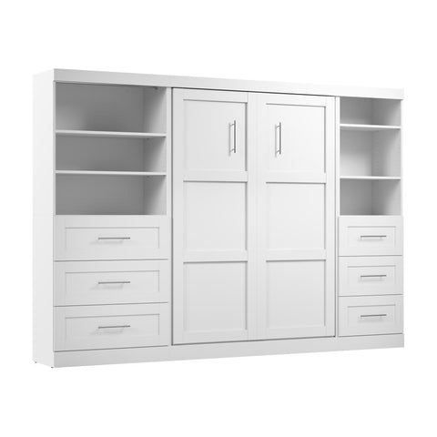 Full Murphy Bed and 2 Shelving Units with Drawers (120W)