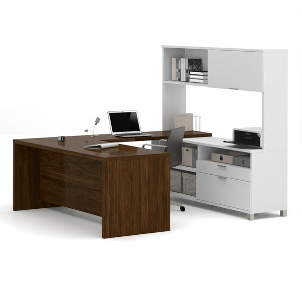 72W U-Shaped Executive Desk with Hutch