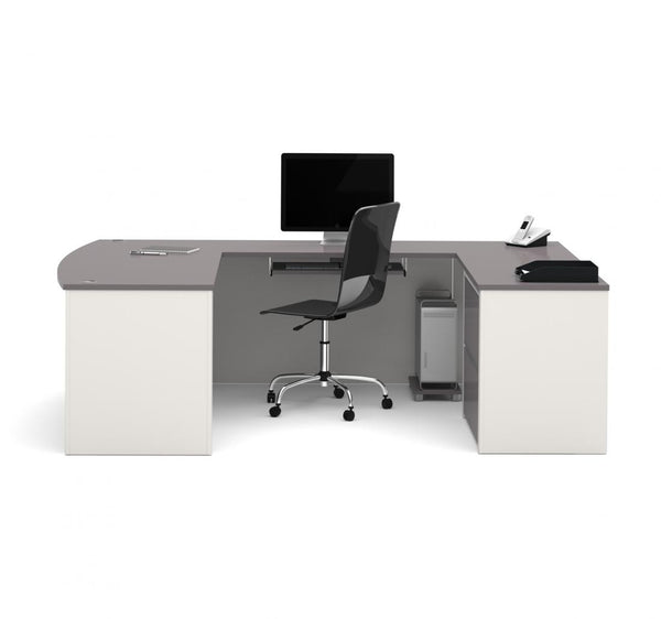 72W U-Shaped Executive Desk with Lateral File Cabinet