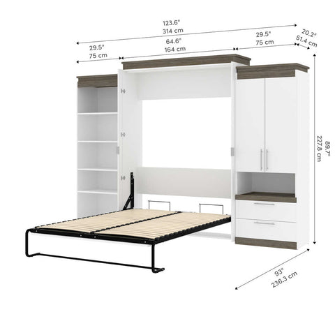 Queen Murphy Bed with Multifunctional Storage (125W)