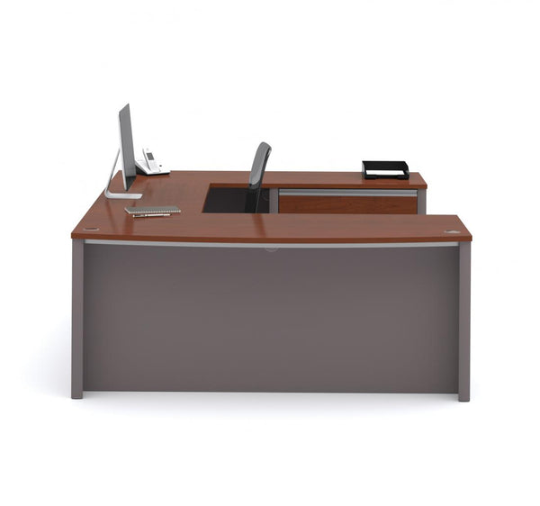 72W U-Shaped Executive Desk with Lateral File Cabinet