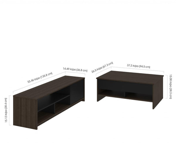 2-Piece set including a lift-top coffee table and a TV stand