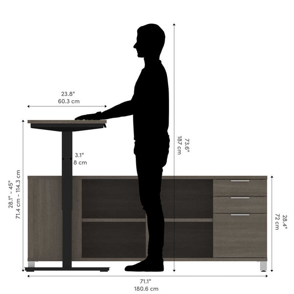 72W L-Shaped Standing Desk