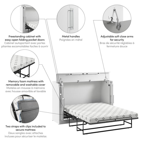 Lit cabinet double 69L avec matelas