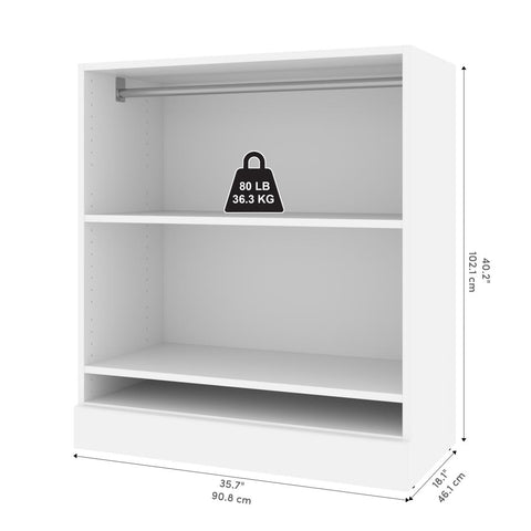 Traditional Small Closet System with Shelves, 36W x 19D