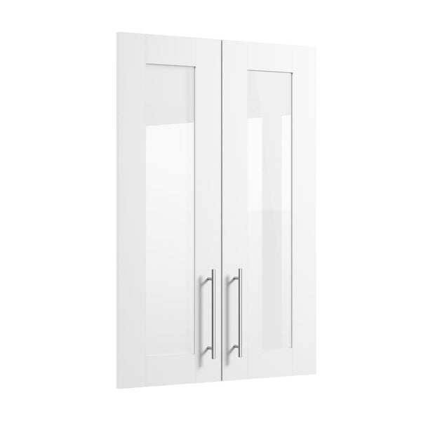 Ensemble de 2 portes en verre dépoli pour organisateurs de garde-robe modulaires 25 po Florence