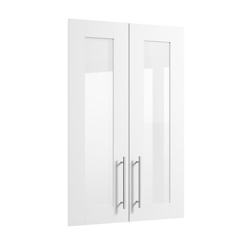 Ensemble de 2 portes en verre dépoli pour organisateurs de garde-robe modulaires 25 po Florence