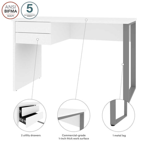48W Small Table Desk with U-Shaped Metal Leg