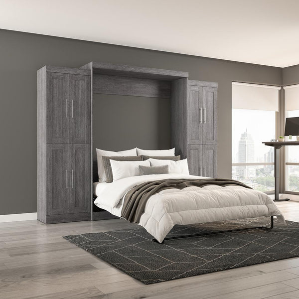 Grand lit escamotable avec armoires (115L)