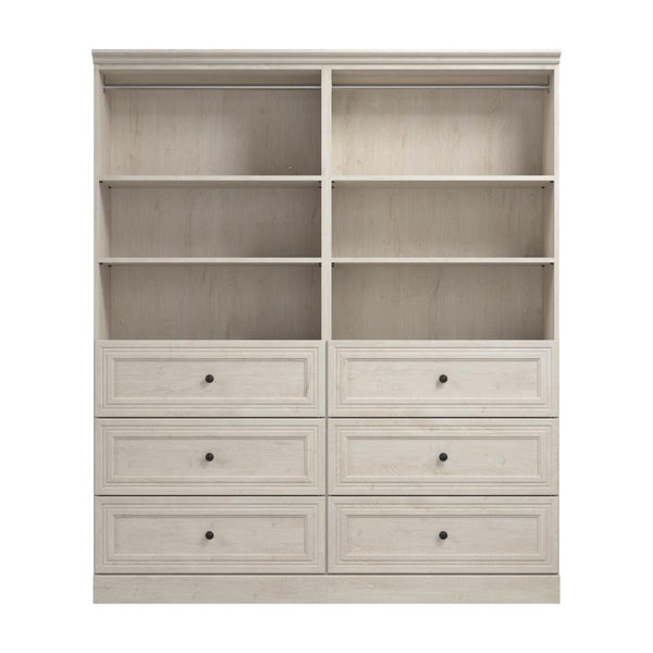 Traditional Closet System with Shelves, Drawers & Clothing Rod, 72W x 20D