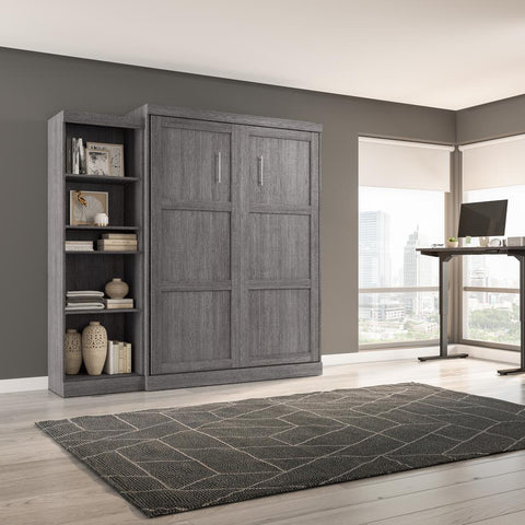 Queen Murphy Bed with Shelving Unit (90W)