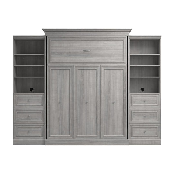 Queen Murphy Bed and 2 Closet Organizers with Drawers (115W)