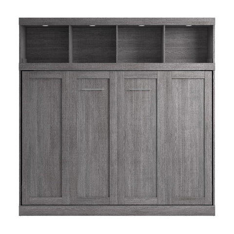 85W Queen Horizontal Murphy Bed with Overhead Storage