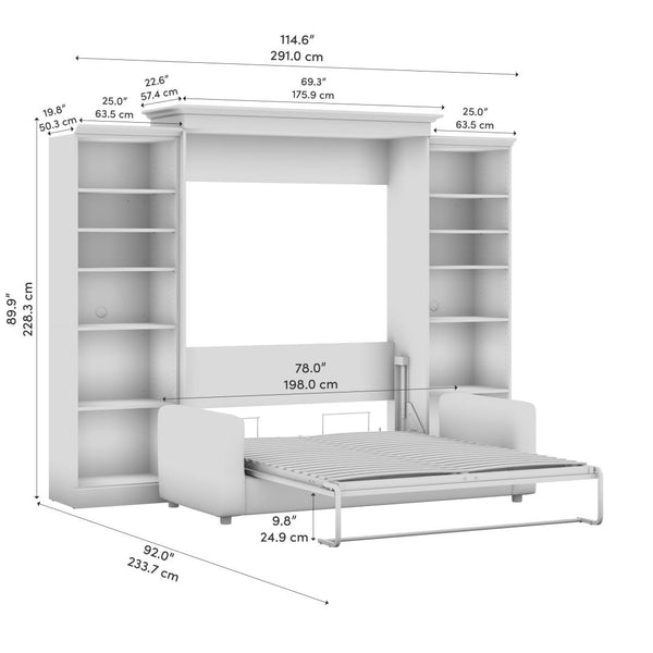 Queen Murphy Bed with Sofa and Closet Organizers (115W)