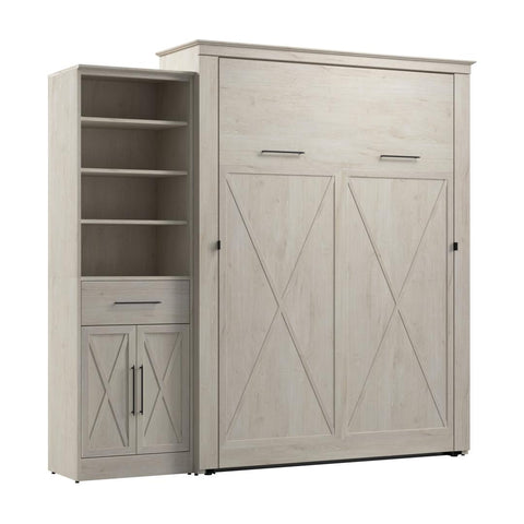 Grand lit escamotable et organisateur de garde-robe avec tiroir et portes (94L)