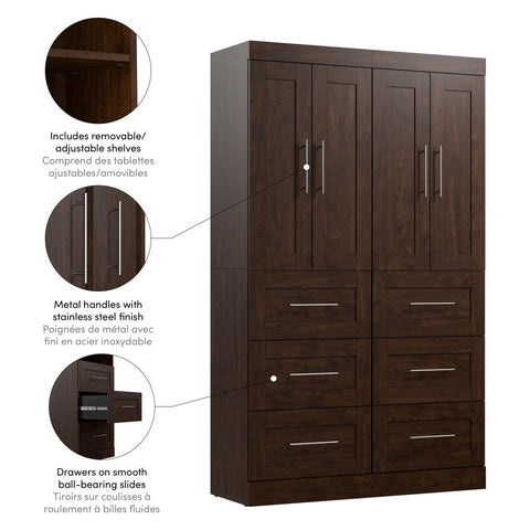 Système de rangement de garde-robe 50L avec tiroirs