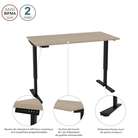 Bureau assis-debout 60L x 30P