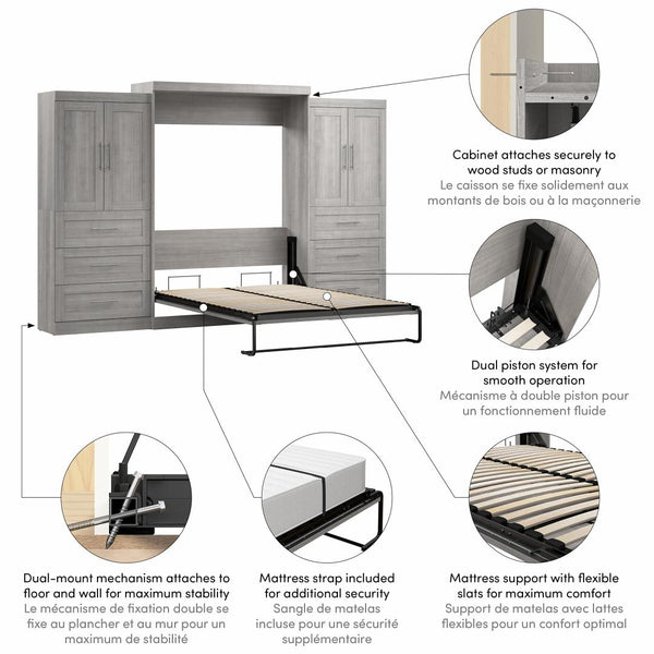Queen Murphy Bed with Wardrobes (136W)