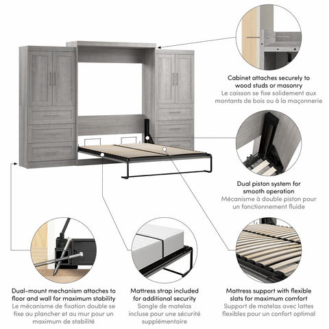 Queen Murphy Bed with Wardrobes (136W)