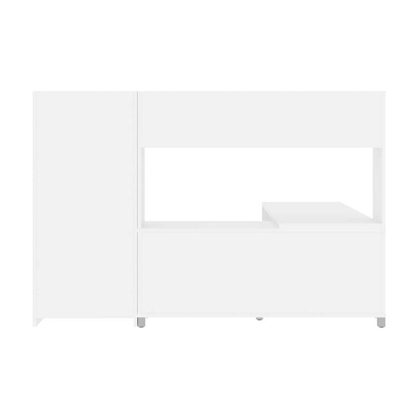 Bureau en L 72L avec huche et bibliothèque