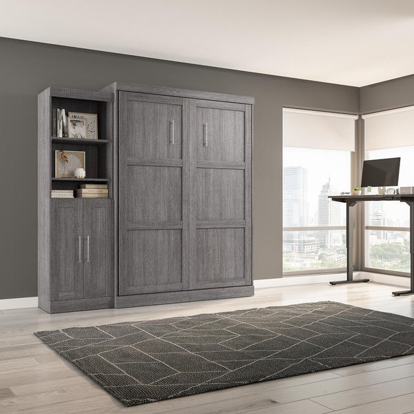 Queen Murphy Bed and Closet Organizer with Doors (90W)