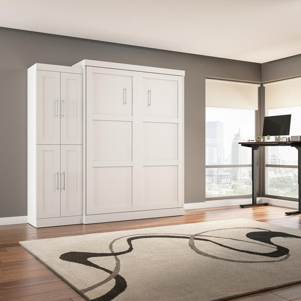 Grand lit escamotable avec organisateur de garde-robe (90L)