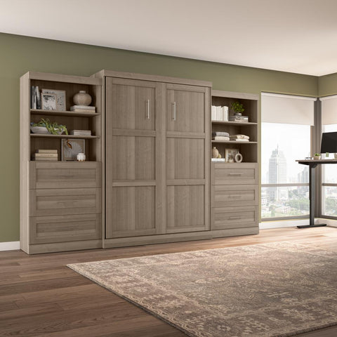 Grand lit escamotable et 2 étagères avec tiroirs (136L)