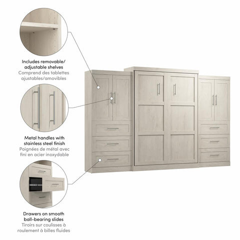 Queen Murphy Bed with Wardrobes (136W)