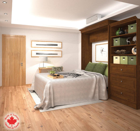 Grand lit escamotable et organisateur de garde-robe avec tiroirs (103L)