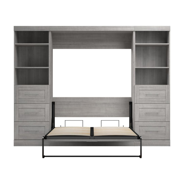 Full Murphy Bed and 2 Shelving Units with Drawers (109W)