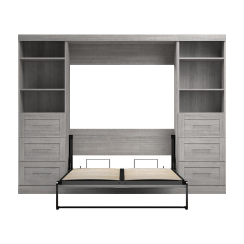 Full Murphy Bed and 2 Shelving Units with Drawers (109W)