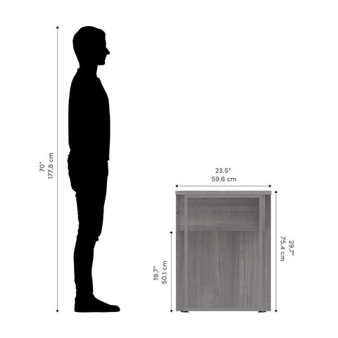 48W Small Table Desk with U-Shaped Metal Leg