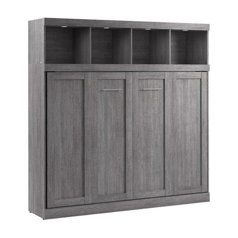 85W Queen Horizontal Murphy Bed with Overhead Storage
