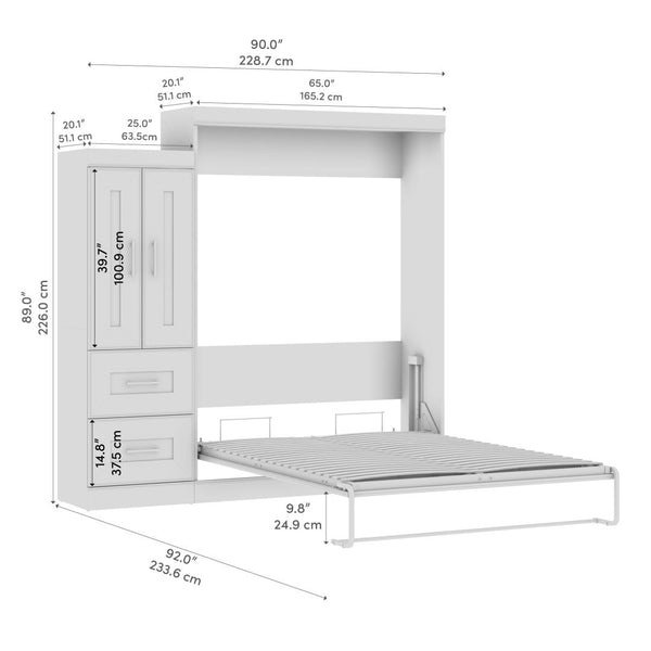 Queen Murphy Bed with Wardrobe (90W)