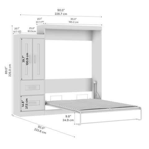 Queen Murphy Bed with Wardrobe (90W)