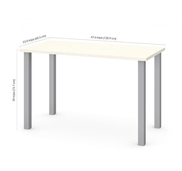Table de bureau 48L avec pattes de métal carrées
