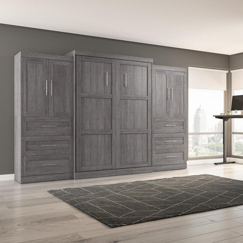 Grand lit escamotable avec penderies (136L)