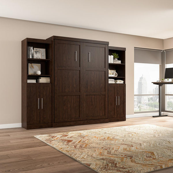 Grand lit escamotable avec organisateurs de garde-robe (115L)