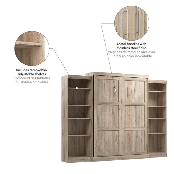 Grand lit escamotable et 2 étagères (115L)