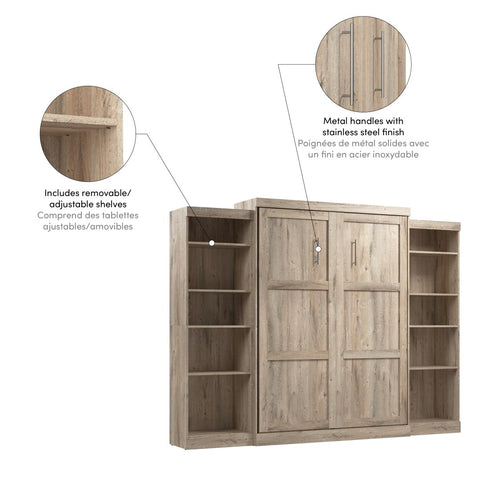 Grand lit escamotable et 2 étagères (115L)