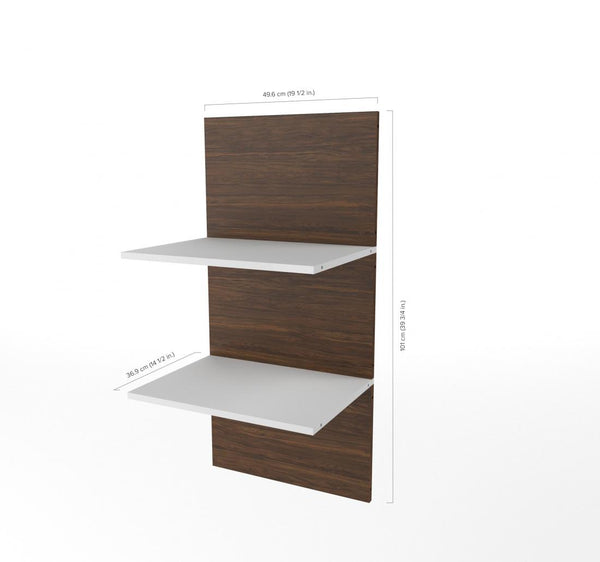 Grand lit escamotable avec table de chevet et étagères flottantes (85L)
