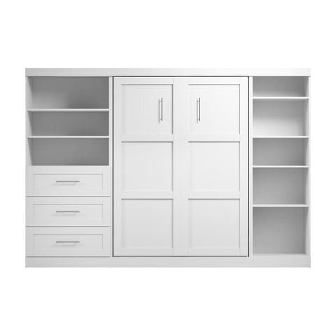 Full Murphy Bed with Shelving and Drawers (120W)